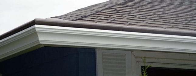 Gutter Installed on a new residential roof in Lake County, IL